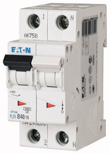 Interruttore Magnetotermico 2x40A C 4,5KA PLZ4-C40/1N-MW